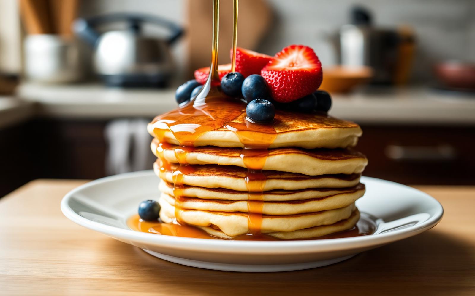 Panquecas americanas com frutas